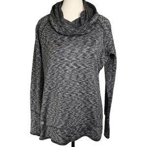 Athleta Tranquility Space Dye Cowl Neck Sweatshirt Thumbholes Flaw Size S